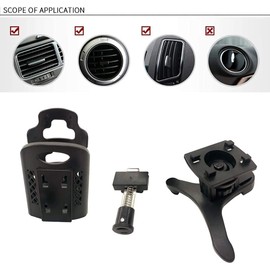 Voarge Car Air Vent Cup Holder, Universal Car Drink Cup Holder, Adjustable Cup Bottle Mount 60mm-80mm Drink Beverage Bottle Stand Holder (Black)