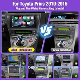 Android 11 Car Radio for Toyota Prius 2010 2011 2012 2013 2014 2015 Wireless Carplay Android Auto, 9 inch Touchscreen for Toyota Prius Stereo Bluetooth GPS SWC (Style 2 with J.B.L & Large Screen)