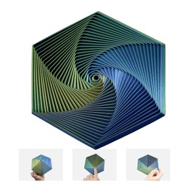 Fractal Fidget Hexagon 3D Printed Hexagon Fidget Toy Geometric Shape Infinity Cube Desk Spinning Toy Colorful Fidget Cubes Sensory Toys for Adults(Green)