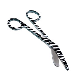 Black & White Full Zebra Pattern Color Lister Bandage Scissors 5.5" (14cm), Stainless Steel