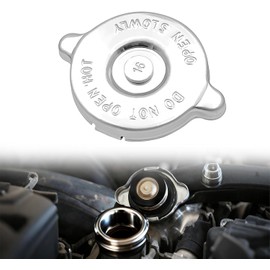 Tapa de radiador - Reemplazo de equipo original de 16 PSI con diseño de doble orejeta, tapa de presión de sistema de enfriamiento sellado, ajuste universal para la mayoría de los coches (plateado)