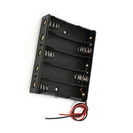 5-AA Slots Battery Spring Clip Holder Case Plastic Storage Box Flat Series 7.5V