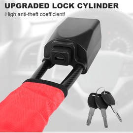 Steering Wheel Lock with 3 Keys,Seat Belt Lock High Visibility Car Lock Cut Resistance Anti-Theft Device Universal Steering Wheel to Seat Belt Lock for Cars SUV Van Golf Cart Truck