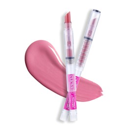 Bálsamo Labial Retráctil Con Color De Un Solo Toque, Brillo Labial Hidratante Con Mentol (Rosa). Cuidado Labial Coreano.                              