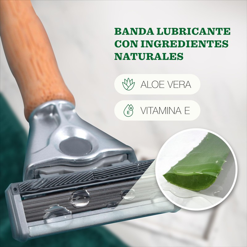 Bulldog Bamboo Original, Sistema de Afeitar para Hombre 2 Unidades