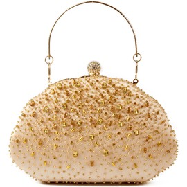 Rhinestone Clutch Purses for Women Top-handle Evening Bag Wedding Formal Crystal Diamond Detachable Chain Crossbody Bag（gold）