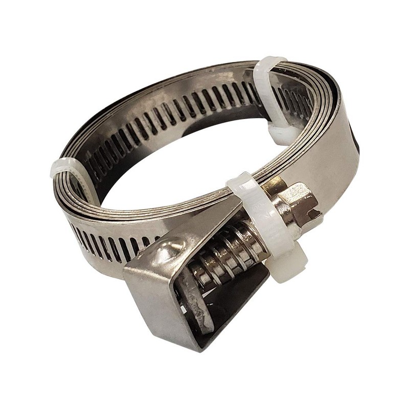 40" Adjustable Stainless Steel Hose Clamp with Flex Worm Drive,
