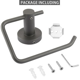 Katezon Toilet Roll Holder, High-Quality Rustproof Toilet Roll Holder Made of 304 Stainless Steel for Wall Mounting for Bathroom, Kitchen, Washroom (Grey)