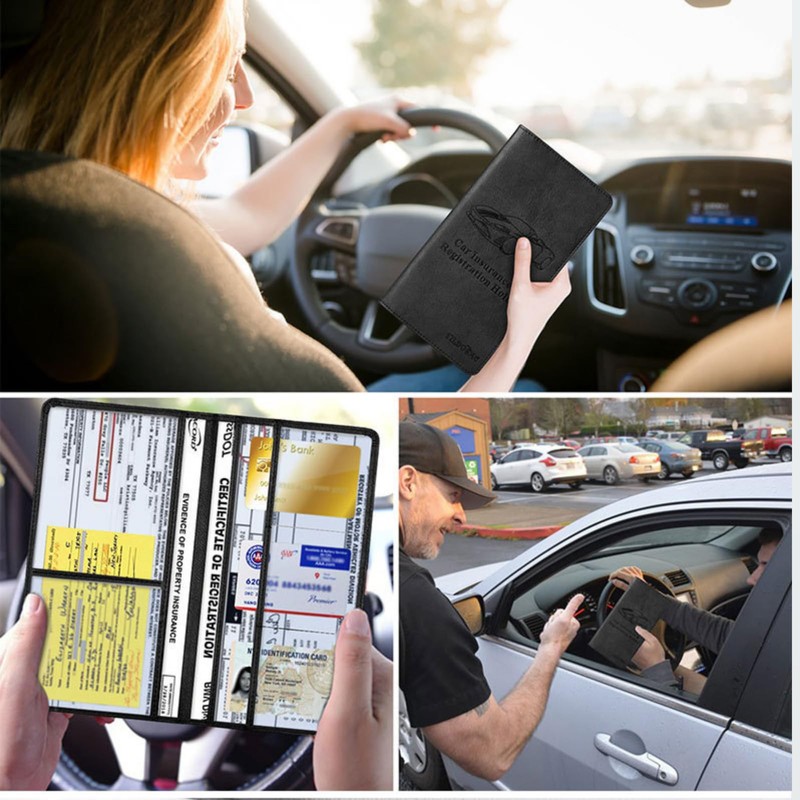 andsand. Thin Leather Cord Electronic Vehicle Verification Case, Car Verification