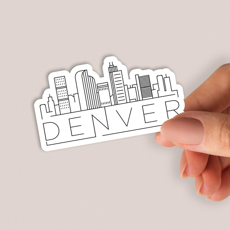 Squiddy Denver Colorado City Skyline - Vinyl Sticker Decal for