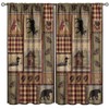 Cabin Curtains, Country Style Farmhouse Deer Bear Nature Forest Window