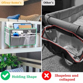 Ofiray-home 2pcs Bedside Caddy/Bedside Hanging Storage Bag for Bunk College Dorm Bed and Hospital Beds,Can be Placed Glasses,Water Bottle,Books,Mobile Phones,Keys,Dorm Room Essentials