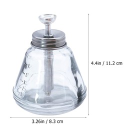 VILLCASE 180ML Glass Dispenser Bottle for Nail Polish Remover, Empty Thick Clear Glass Push Down Pump Dispenser Container with Cover, Metal Core- Nail Art Gel Remover Container