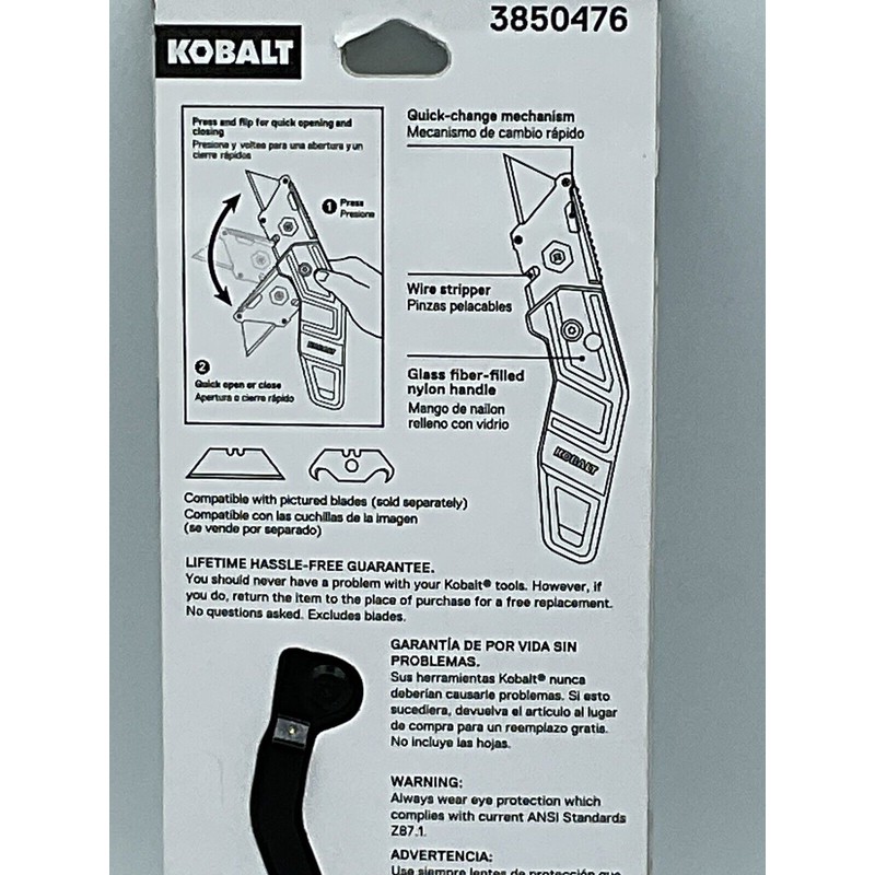 KOBALT Folding Utility Knife Quick Change Blade w/ 25 Extra