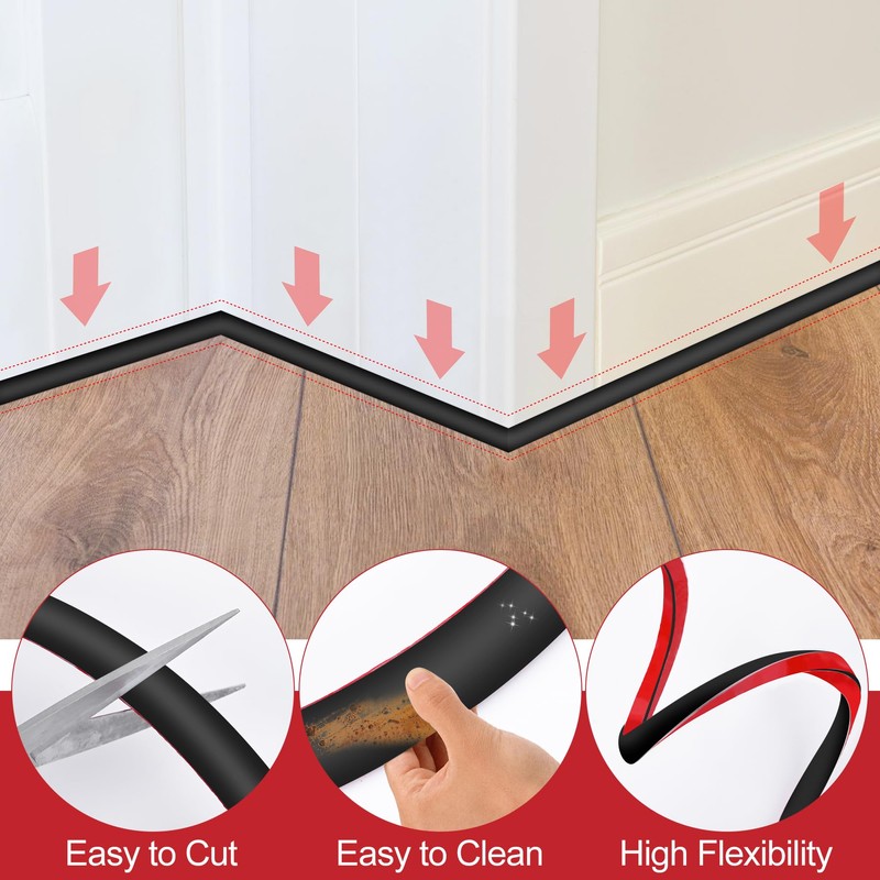 ToLanbbt Flexible Quarter Round Molding, 120 Inch Peel and Stick