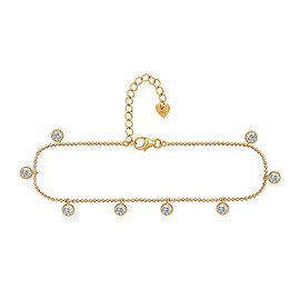 CAI 32019003 Women's Anklet 925 Silver with 8 Zirconia, Sterling Silver, Cubic Zirconia