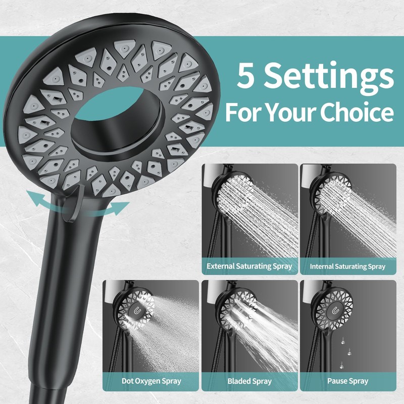 EAARSUO 10" Rainfall Shower Heads with Handheld Spray Combo High