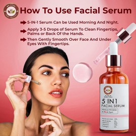 My Vital Lift Women's Choice 5 in 1 Facial Serum, 1 fl oz, Reduce Wrinkles & Dark Spots, 10% Hyaluronic Acid, 5% Niacinamide, 30% Vitamin C, 10% Vitamin E, 5% Collagen