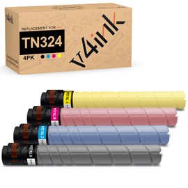 v4ink TN324 Toner Cartridge Compatible Replacement for Konica Minolta Bizhub TN324 TN-324 TN324K TN324C TN324M TN324Y Toner for C258 C308 C368 Printer Toner Set, 4-Pack