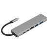 Lightweight Gray Metal 6 In-1 USB C to Type C
