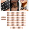 100 Sets Punk Cone Spikes Studs Electroplating Rose Gold Punk