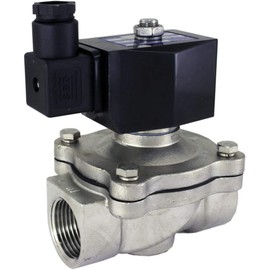 Duda Diesel 2WJ25025N:110v 25 mm 1" NPT Normally Closed Stainless Steel Viton 2-Way Solenoid Valve, NPT Female Connector, Stainless Steel