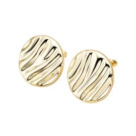 Chunky Gold Earrings for Women 14k Gold Plated Stud Earrings for Women Hypoallergenic Gold Statement Earrings Thick Gold Chunky Earrings for Women Trendy Jewelry Gift for Women