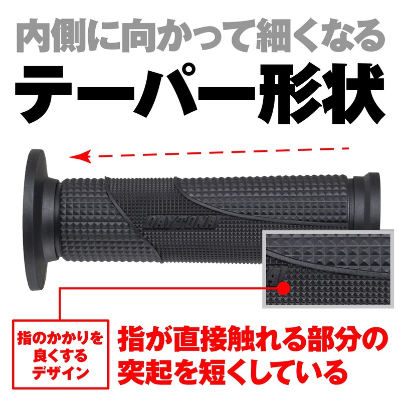 Daytona GG-D-TAPERD-BASE Grippy Grip for Motorcycles Handle Diameter 0.8 inches