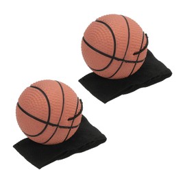 PATIKIL 2.5" Sports Wrist Balls Set of 2 Basketball Rubber Rebound Wristband Sports Balls with String for Exercise Play Orange