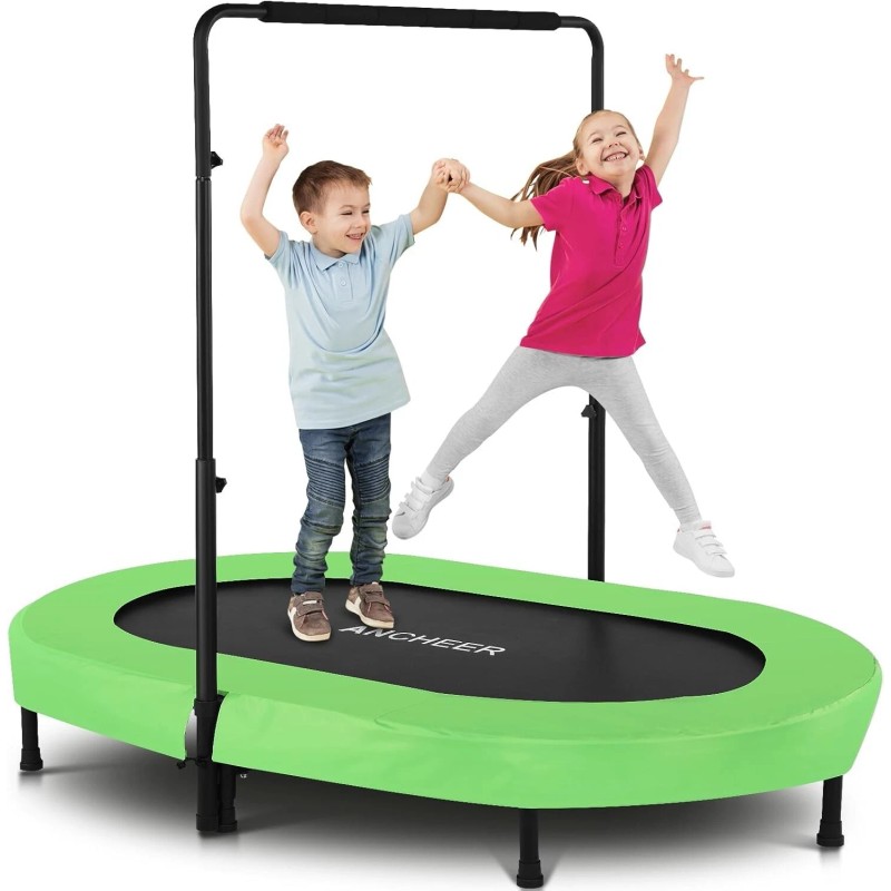 Unbranded Foldable Trampoline, Mini Rebounder Trampoline with Adjustable Handle, Exercise~