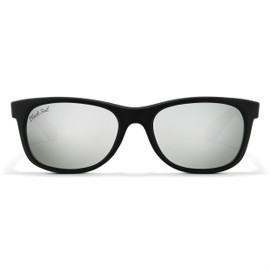 Black Sail Eyewear – wayfarer Frame UV400 7 Layer Polarized Sunglasses with Mirrored Lenses Women & Mens Sunglasses Polarized (Matte Black/Silver Mirror, Silver Mirror)