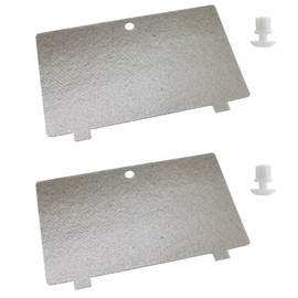 2 Pcs 00617090 Microwave Waveguide Mica Cover Replacement with 2 Pcs Locking Button, Fit for Bosch Microwaves, Alternate Part Numbers Include AP5806321, 3278343, PS9492671, 617090, 12014089