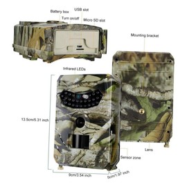 Sosoport -one 1080p Hunting Cam Night Vision Ip56 Waterproof 12mp Detection for Security Wildlife