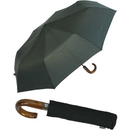 Men's Umbrella with Wooden Handle Men's Class XXL Large Sturdy Collapsible Umbrella with Opens and Closes Automatically 124 cm