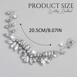 Latious Crystal Bride Wedding Hair Vine Silver Rhinestone Hair Piece Sparkly Bridal Hair Accessories for Women and Girls (Silver)