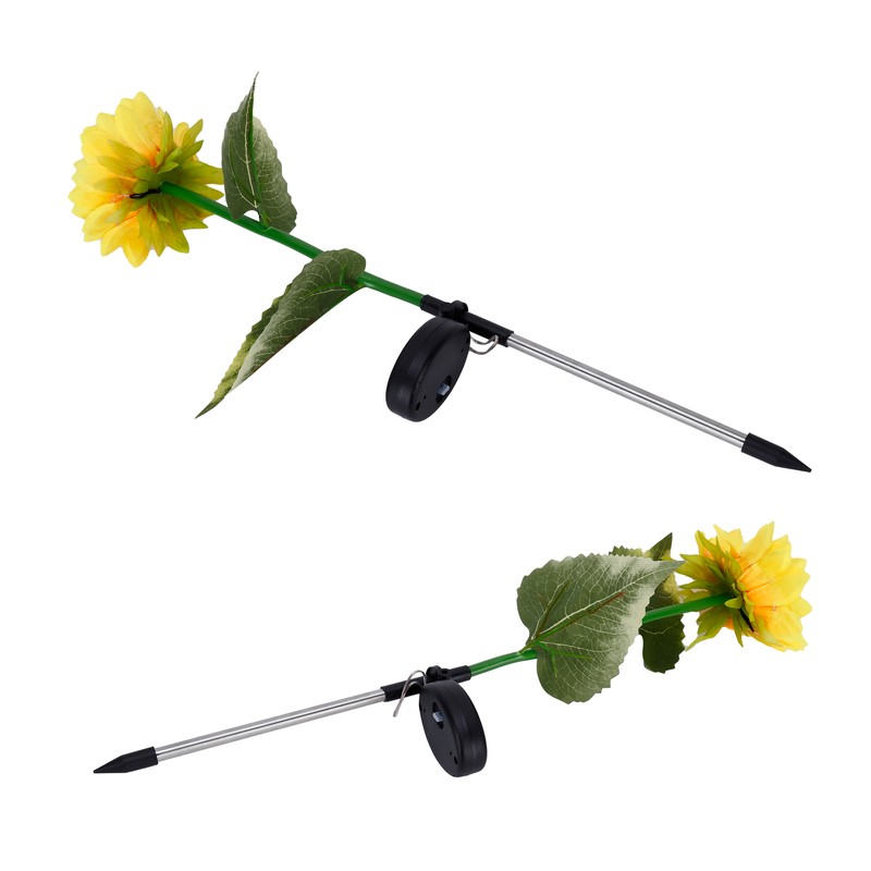2Pcs Solar Powered LED Lamp Artificial Flower Light Garden Courtyard