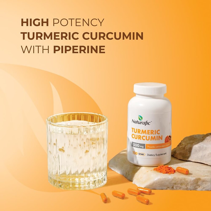 Turmeric Curcumin with Piperine Capsules - 500mg per Capsule,120 Count