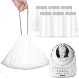 120 Pack Automatic Litter Box Liners, Compatible with SCOOPER YOUNG & SCOOPER LUXURY PRO Self-Cleaning Litter Boxes, Drawstring Cat Litter Bags (Not for SCOOPER SE), Leak-Proof and Durable