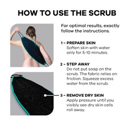 Dermasuri Deep Exfoliating Back Scrubber - 27 Inches Long, 8 Inches Wide - Bath & Shower Body Scrubber - Exfoliator Scrub Tool - Skin Care for Women & Men - Exfoliation Body Scrubber for Shower