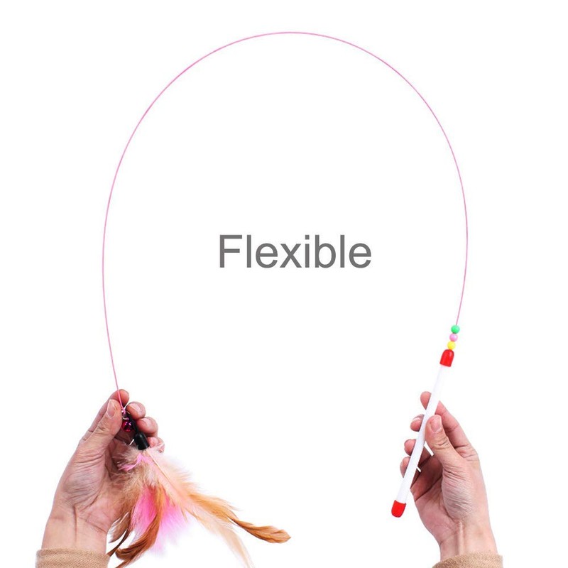 SLSON Feather Teaser Cat Toy, Interactive Cat Catcher and Exerciser