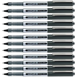 Uni-Ball UB-150 Liquid Ink Rollerball Pen - Fine 0.5mm Tip - Black - Pack of 12