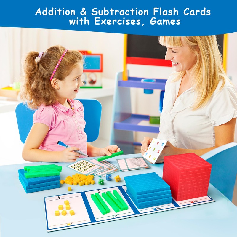 stochastic box Base Ten Blocks Plastic 147 pcs Place Value