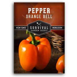Orange Bell Pepper Seed for Planting - 1 Packet with Instructions to Plant and Grow Sweet Bell Peppers in Your Home Vegetable Garden - Non-GMO Heirloom Variety - Survival Garden Seeds