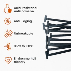 100 PCS Heavy Duty Nylon Universal Cable Tie Buckle with Pin & Button Design - Self-Locking Zip Ties Holder for Car Body, UV Resistant Cable Tie Clips Fasteners, Zip Ties for Car Bumper Included (100)