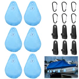 Lettry 10 Packs Boat Cover Bag Mooring Kit, Weights Marine Grade Water Bags for Boat Mooring Covers to Hold Boat Cover Kit with Carabiners and Tarp Clip Accessories (10)