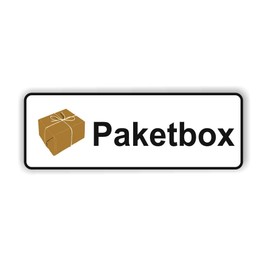 Parcel Box Symbol Sticker Decal (R 34/7) W (17 x 7 cm)