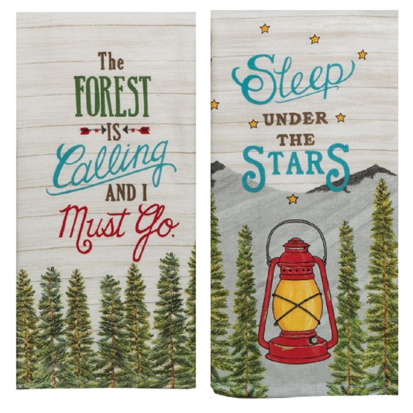 Kay Dee Designs 2 Pc Woodsy Camping Kitchen Towel Set,