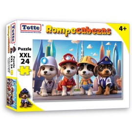 Totte Rompecabezas 24 Piezas XXL | Piezas Extra Grandes, Gruesas y Durables | Diseñado para Uso Infantil (Perritos al Trabajo)