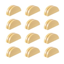 XINXINGDINGSHENG 12 PCS Table Number Stands, Wooden Place Card Holders, Semicircular Design Card Display Clips for Wedding Banquet, Anniversary, Birthday Party