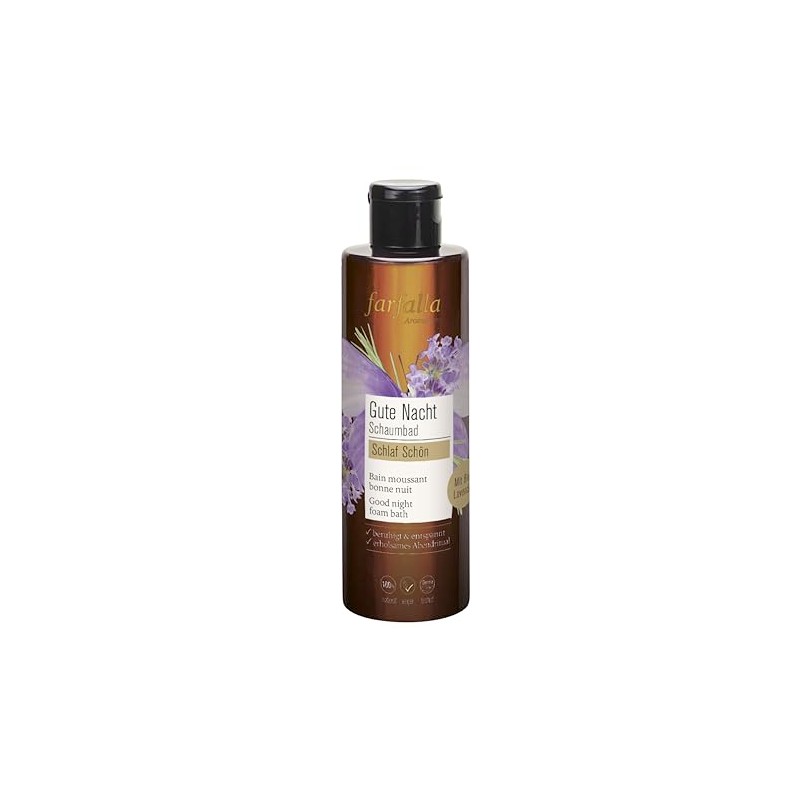 FARFALLA Gute Night Bubble Bath, Sleep Beautiful, Natural Cosmetics, 200